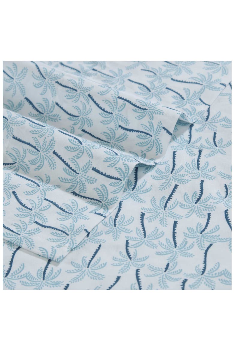 Palmtastic Percale Cotton Sheet Set, Alternate, color, BLUE
