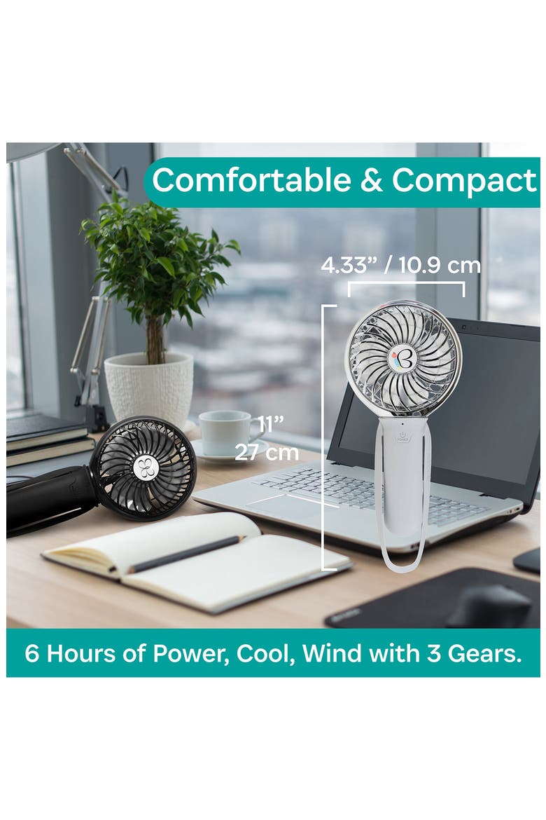 3-Speed Recharge Turbo Stroller Fan, Alternate, color, GRAY/ CHROME