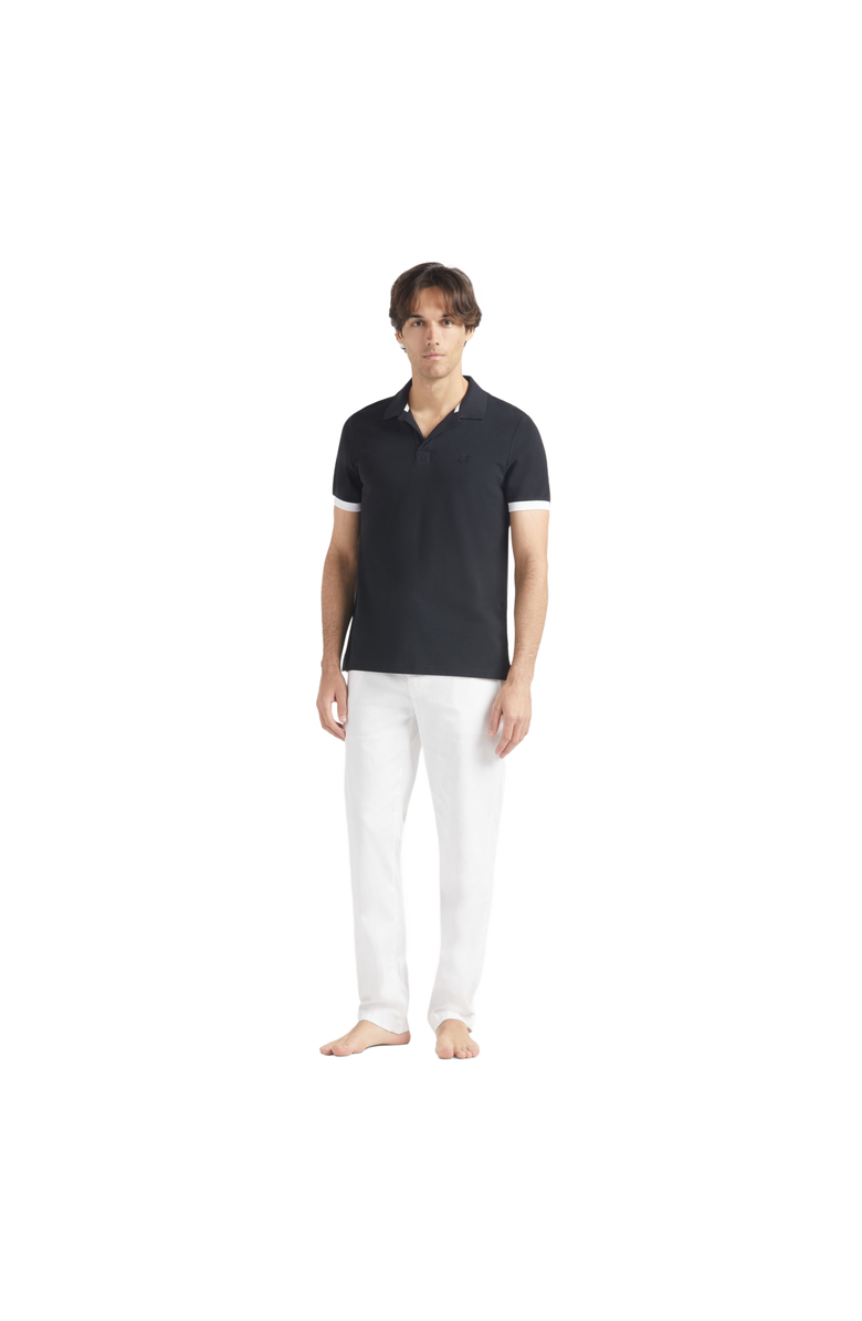 Vilebrequin Men's Solid Cotton Polo, Alternate, color, Noir