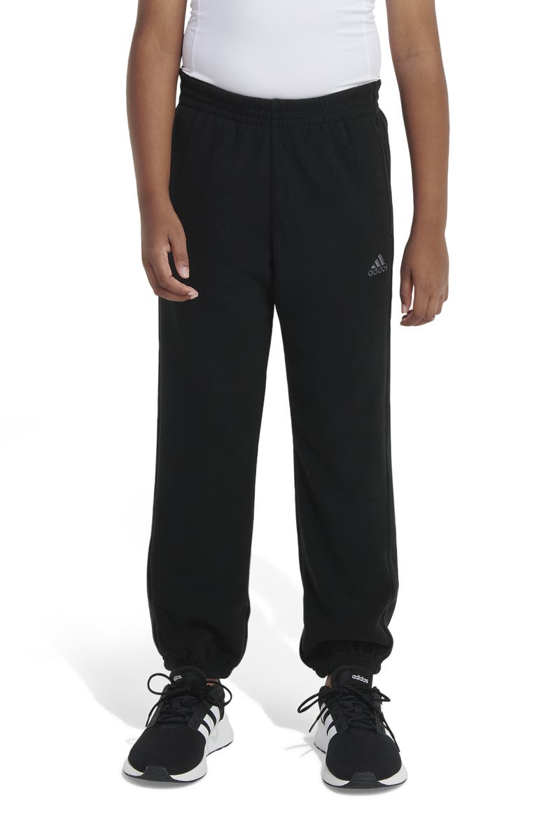 adidas Kids' 3-Stripes Cozy Joggers, Alternate, color, Black
