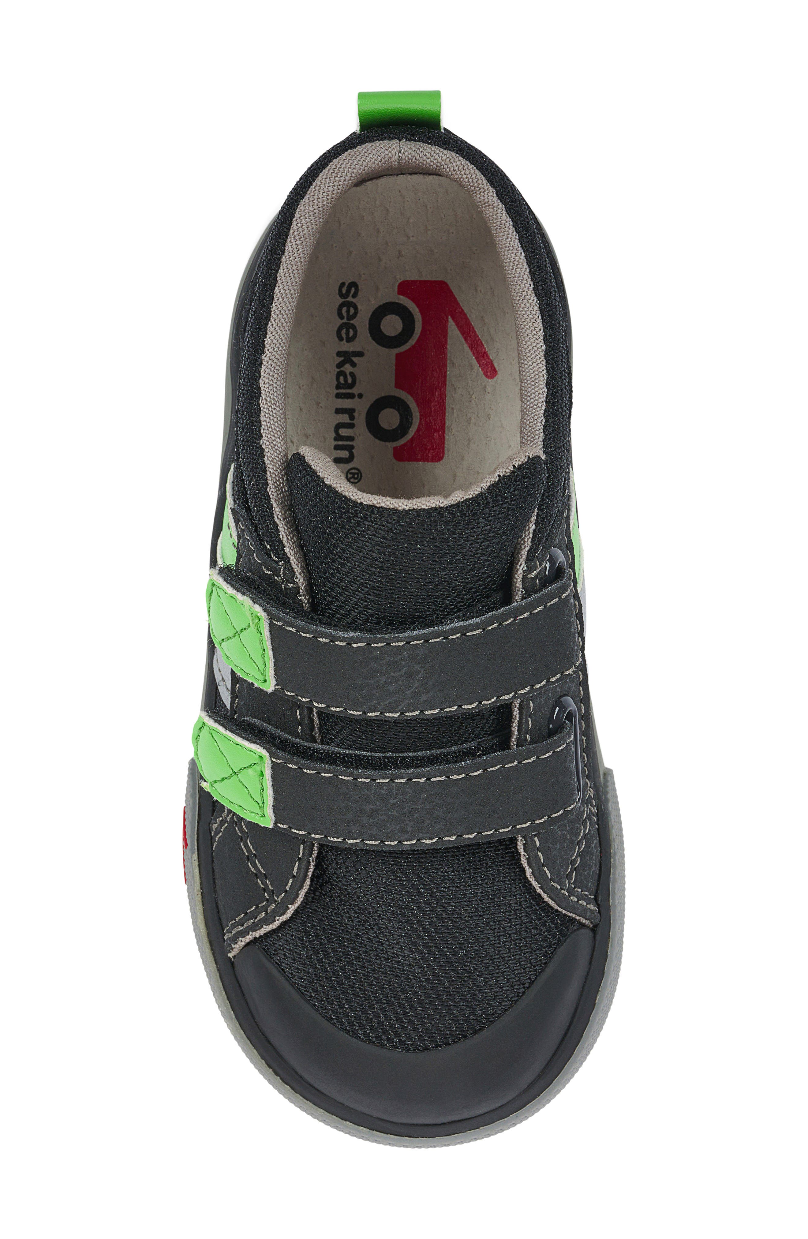 Kids' Russell Sneaker, Alternate, color, BLACK/ GREEN