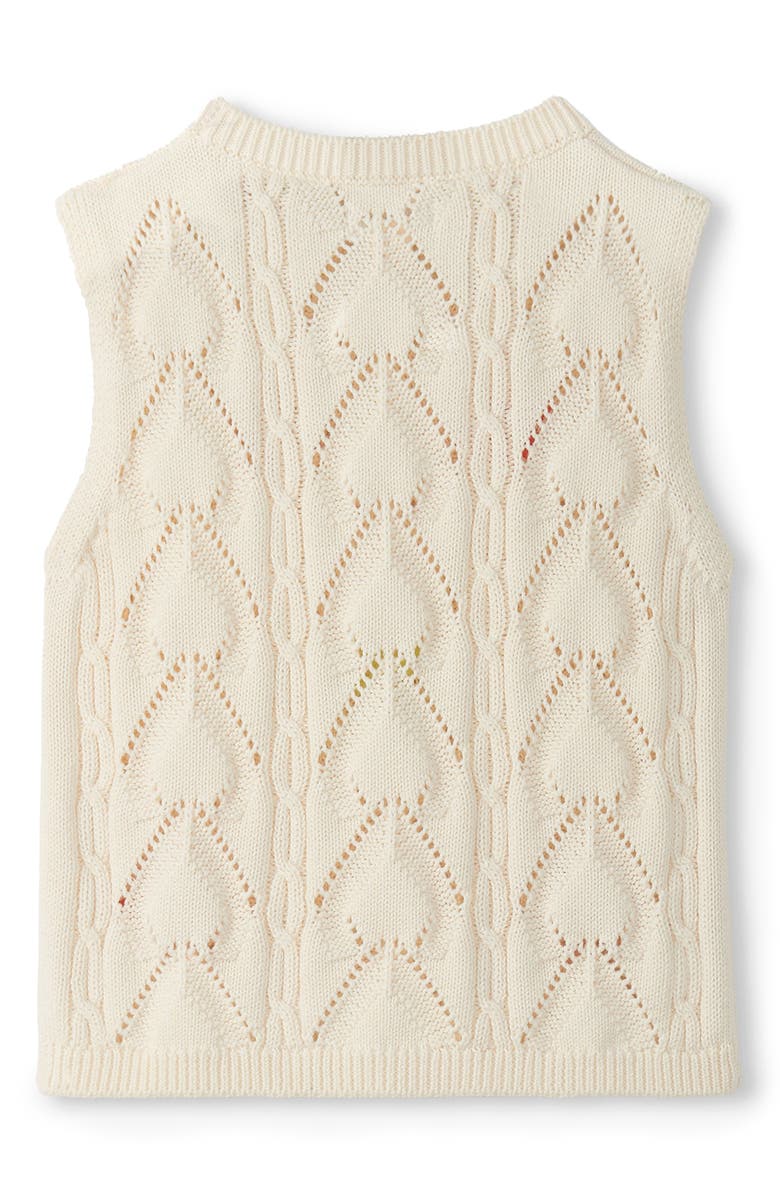 Hatley Kids' Embroidered Flower Sleeveless Knit Top, Alternate, color, Cream