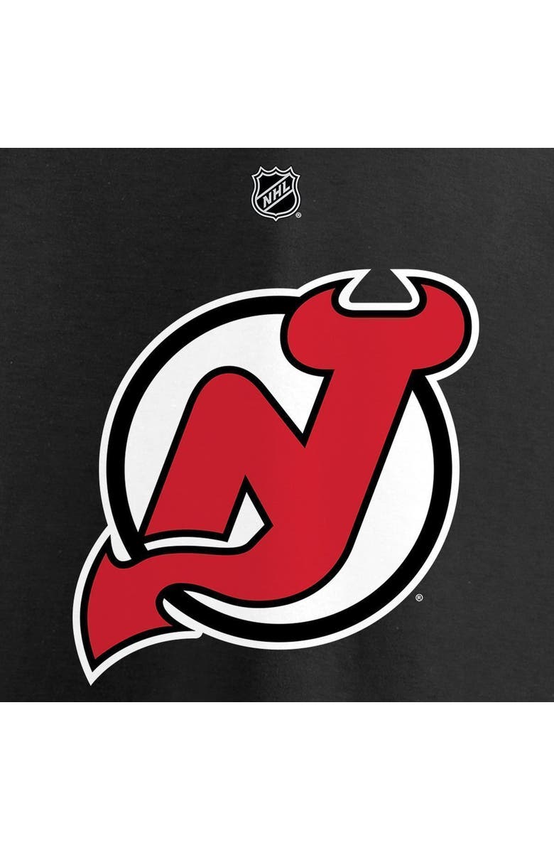 FANATICS Men's Fanatics Branded Jack Hughes Black New Jersey Devils Authentic Stack Name & Number T-Shirt, Alternate, color, Black