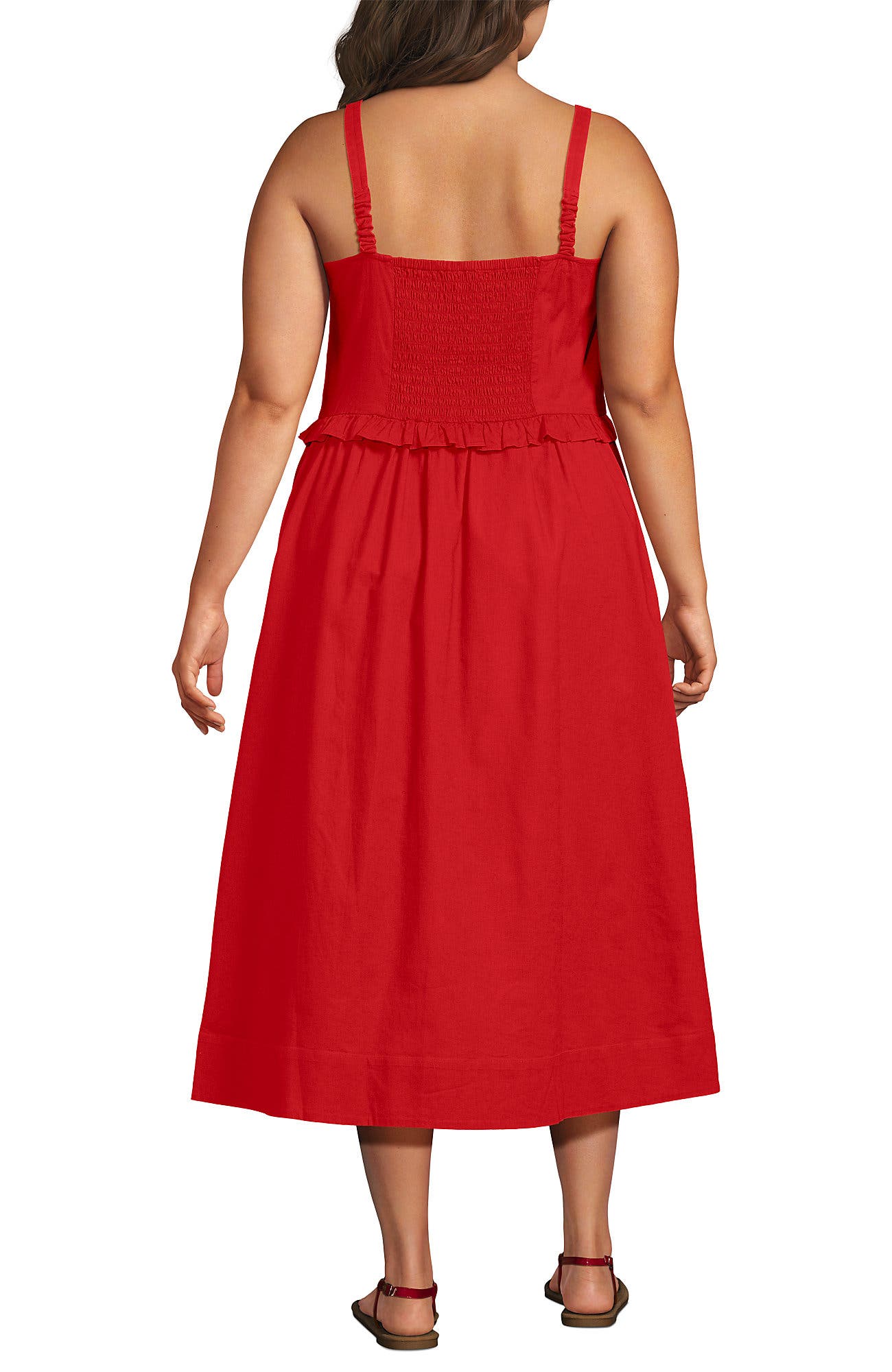 Linen Blend Pintuck Tank Midi Dress - image 2