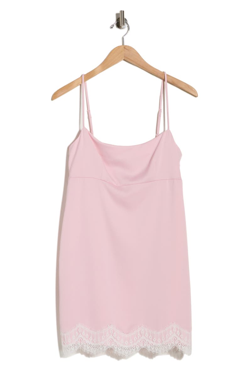 Lace Trim Minidress, Alternate, color, PINK