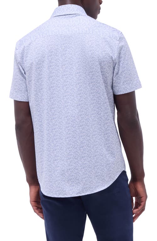 Bugatchi Miles Ooohcotton® Abstract Print Short Sleeve Button-up Shirt In Mint