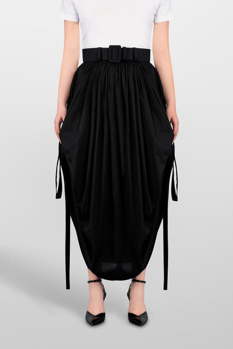 Cotton Skirt Coulisse With Belt