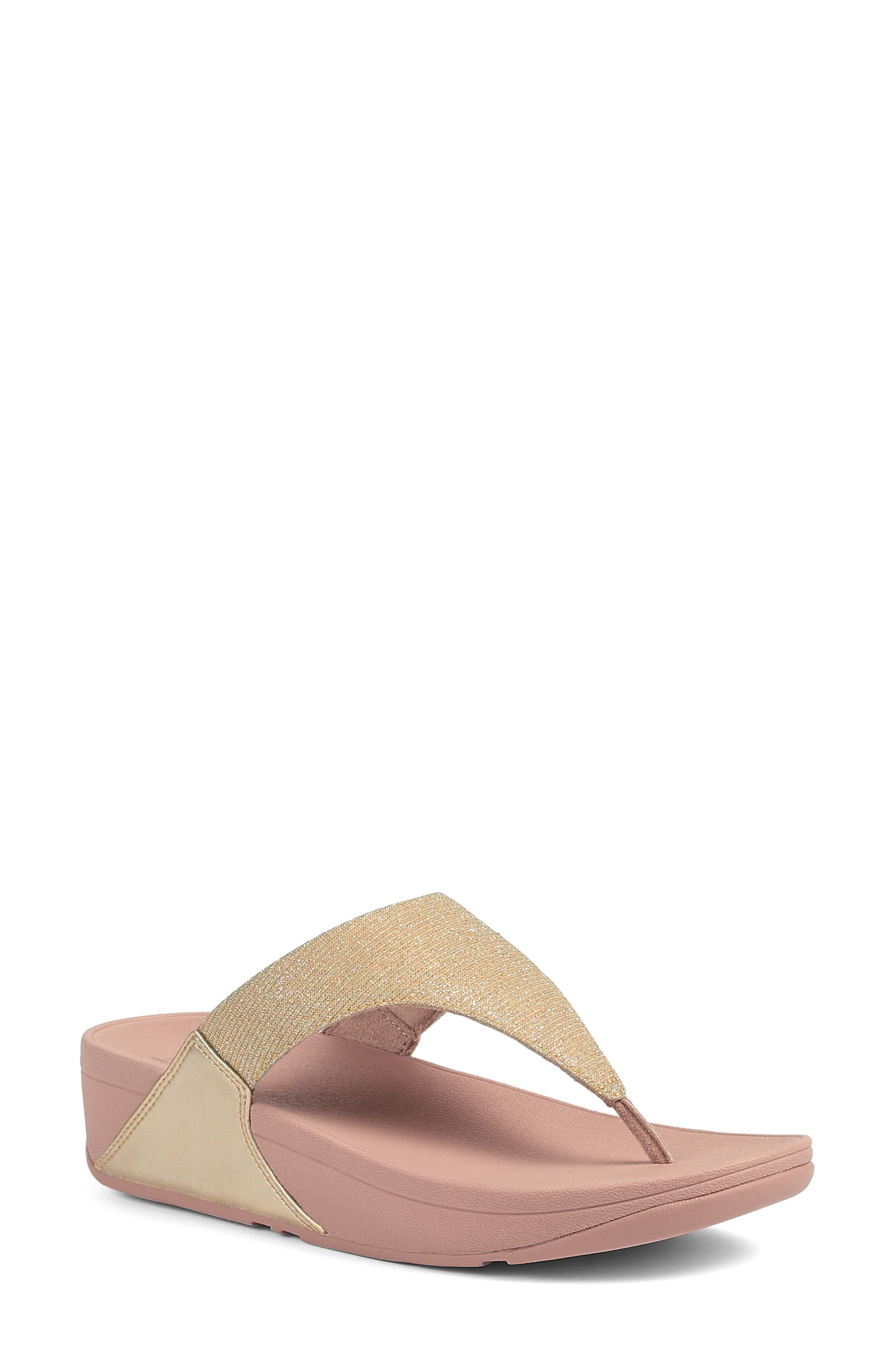 Lulu Shimmerlux Flip Flop, Main, color, PLATINO