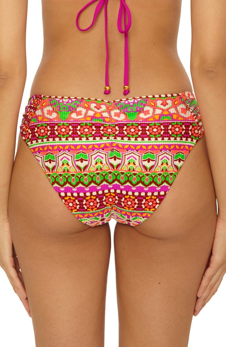 Becca Moroccan Tile Hipster Bikini Bottoms, Alternate, color, Multi Pink