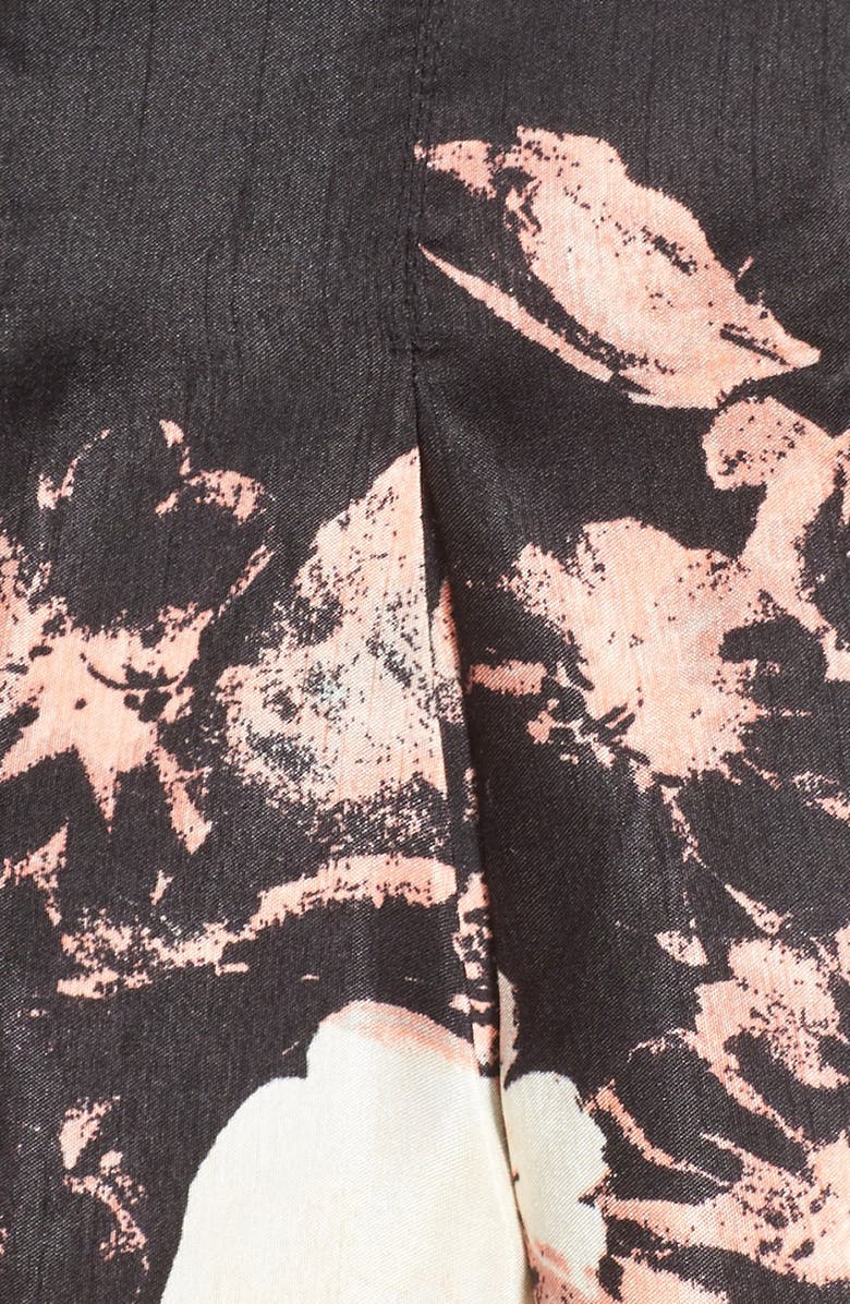 Chetta B Floral Print Shantung Fit & Flare Dress, Alternate, color, 