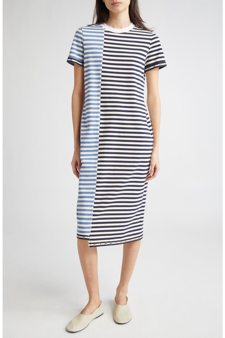 Mixed Stripe Cotton T-Shirt Dress, Alternate, color, MIDNIGHT MULTI