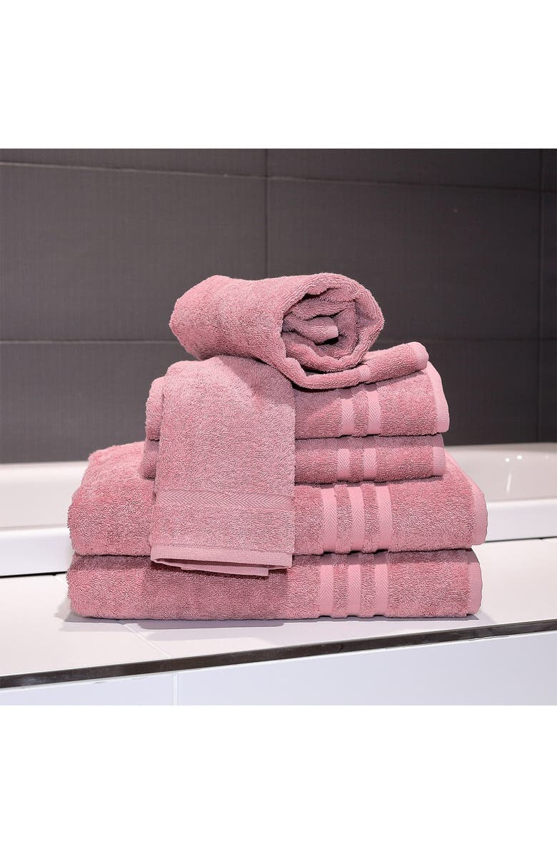 Linum Home Textiles Denzi 6-Piece Towel Set - Tea Rose, Alternate, color, Tea Rose