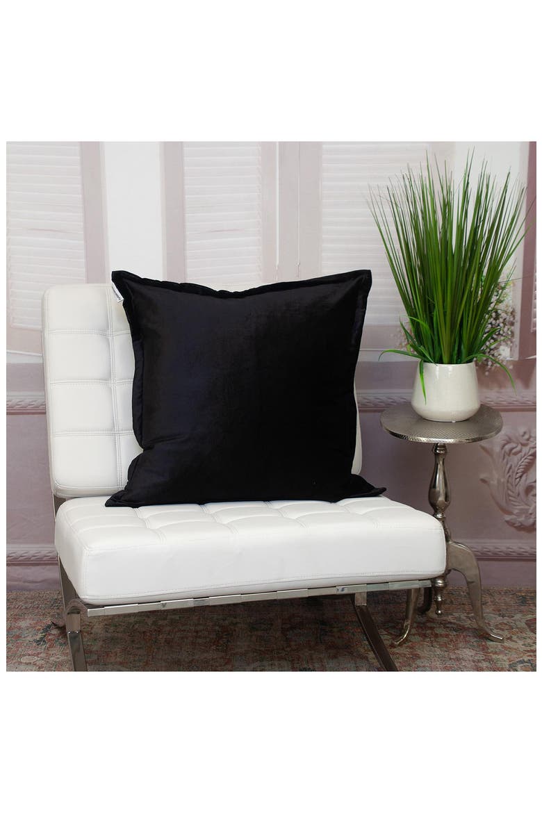 Agneta Transitional Black Square Throw Pillow, Alternate, color, BLACK