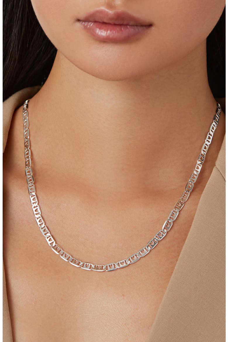 Bobbi Heart Link Chain Necklace, Alternate, color, HIGH POLISH SILVER