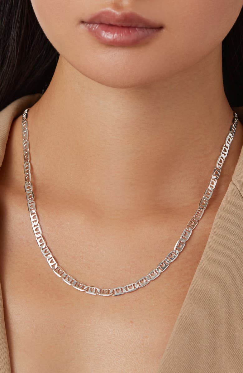 Jenny Bird Bobbi Heart Link Chain Necklace, Alternate, color, High Polish Silver