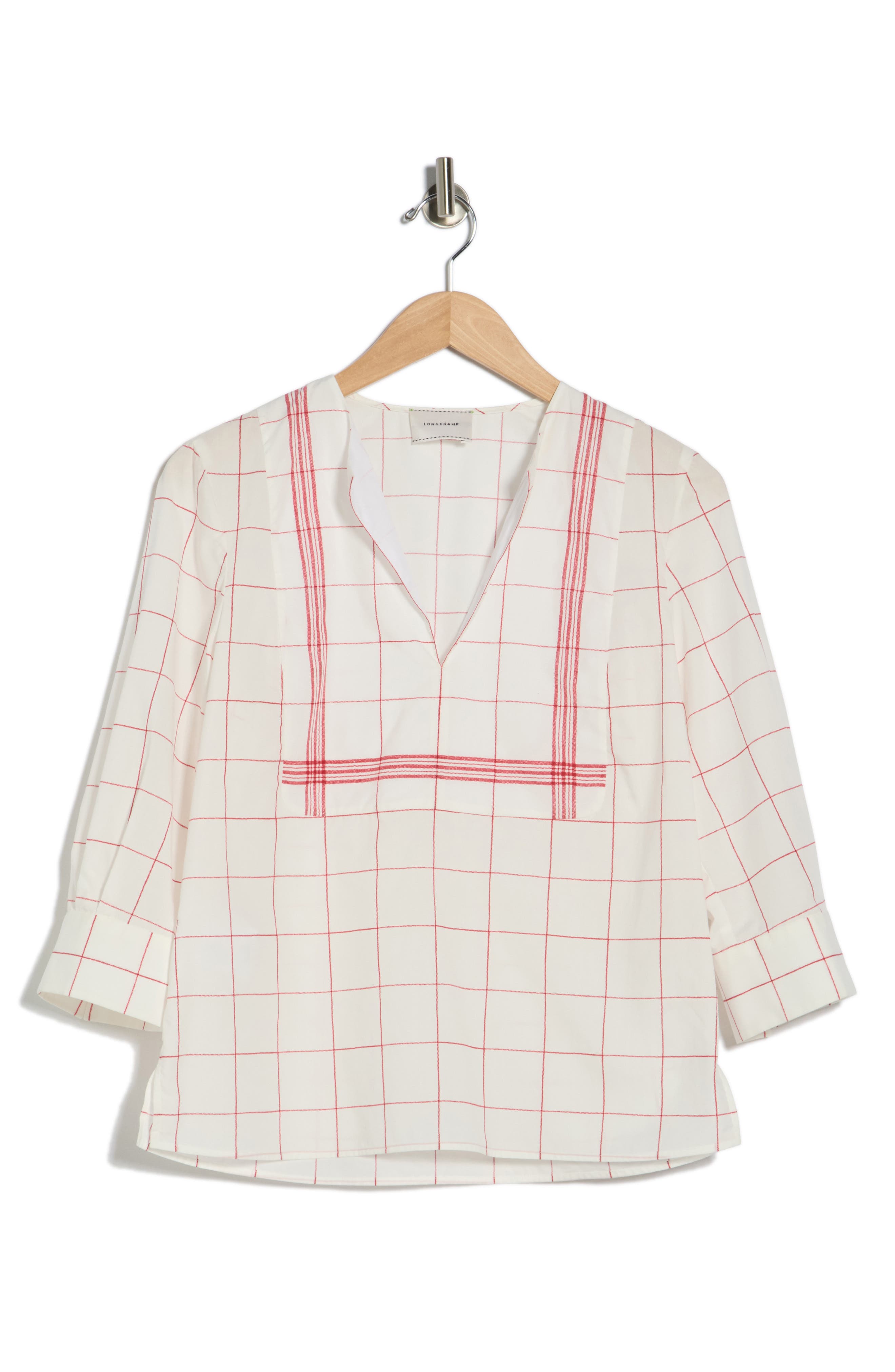 Longchamp Windowpane Print Cotton Top