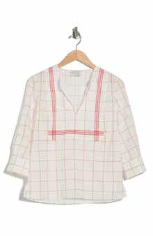 Longchamp Windowpane Print Cotton Top