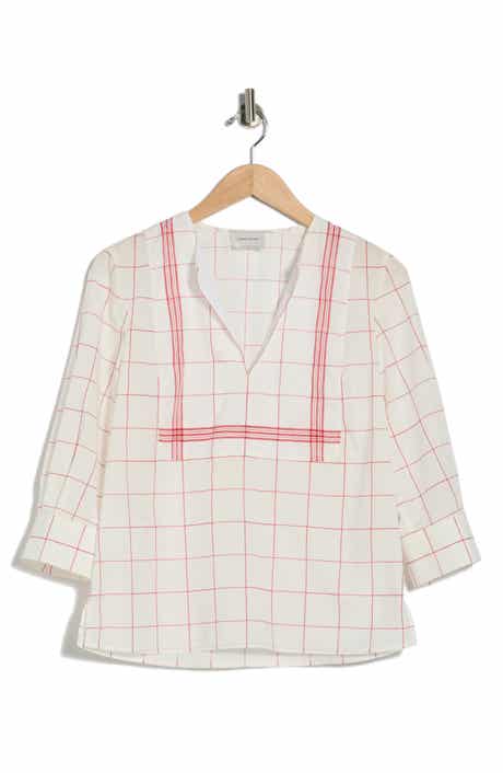 Longchamp Windowpane Print Cotton Top