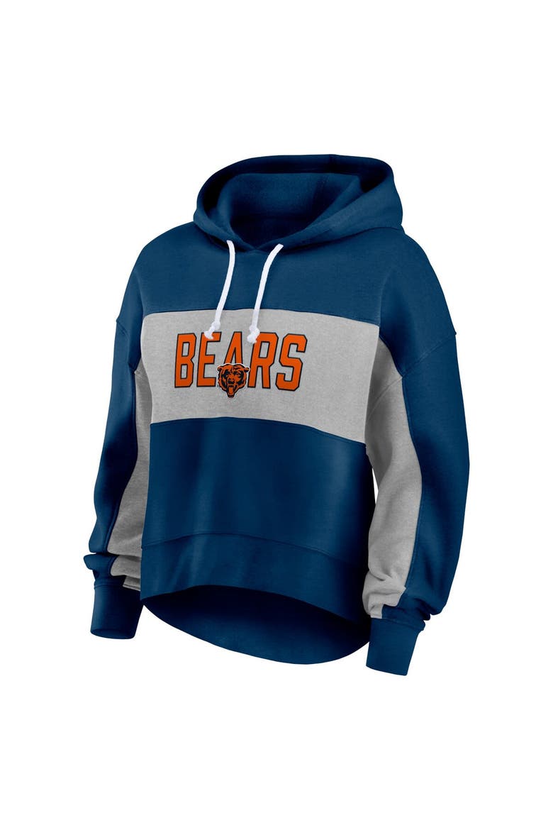 Women's Fanatics Branded  Navy Chicago Bears Filled Stat Sheet Lighweight Modest Crop Hoodie, Alternate, color, Navy