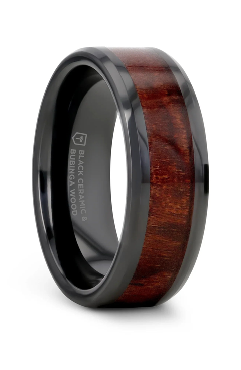 Benny Ceramic Beveled Wedding Band
