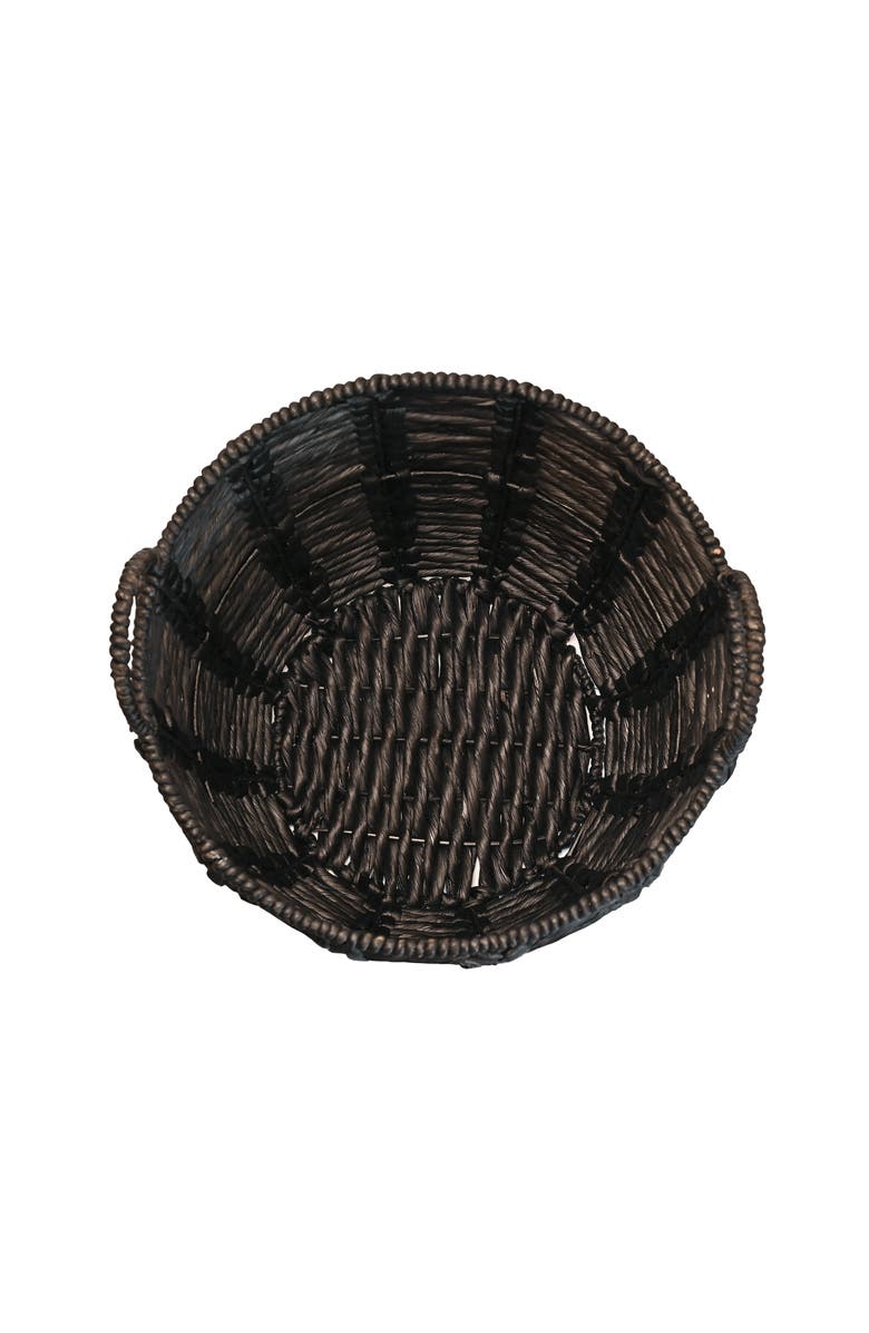 HAPPIMESS Laurel 19.49" Bohemian Handwoven Abaca Hamper Basket with Handles, Alternate, color, Black