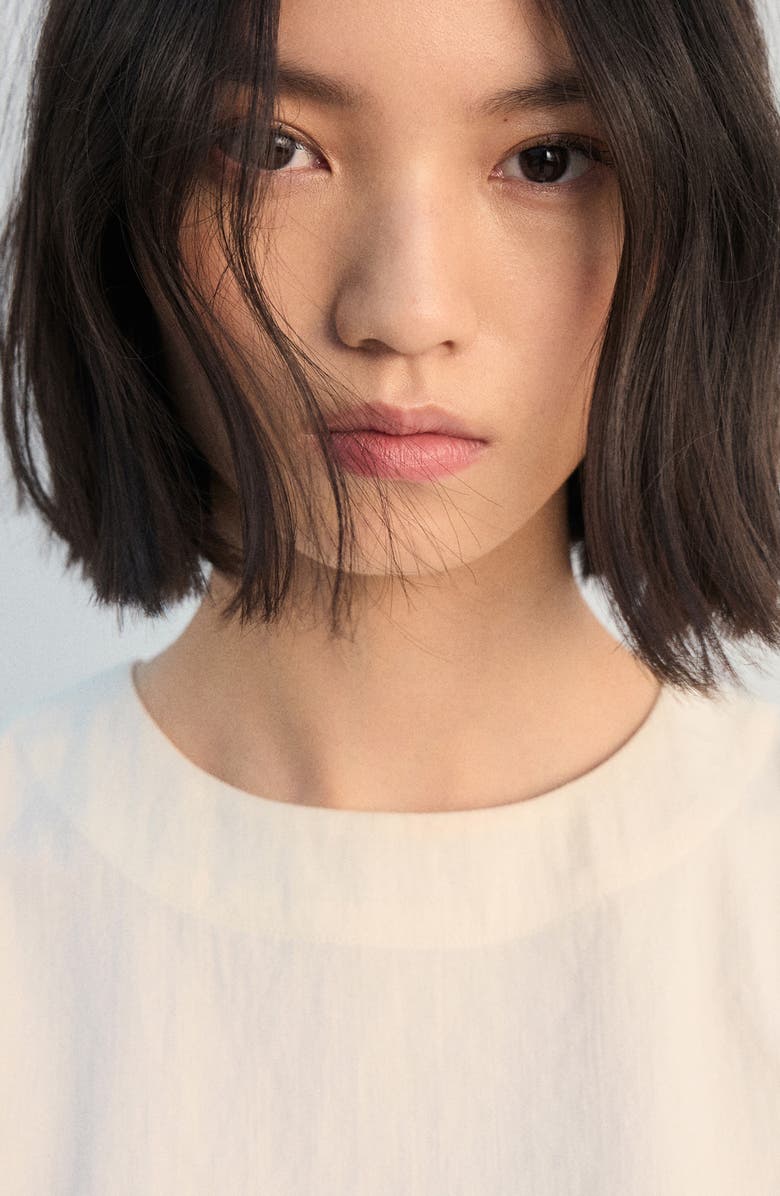 MANGO Side Button Sleeveless Crop Top, Alternate, color, Ecru