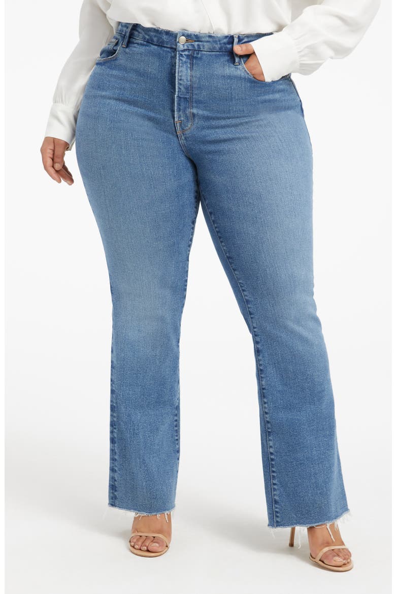 Good Classic Raw Hem Bootcut Jeans, Alternate, color, INDIGO