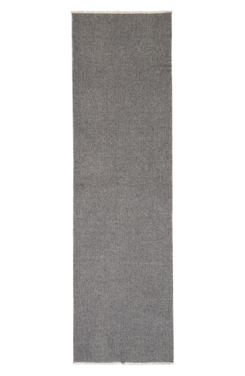 Vince Herringbone Cashmere Fringe Scarf, Alternate, color,