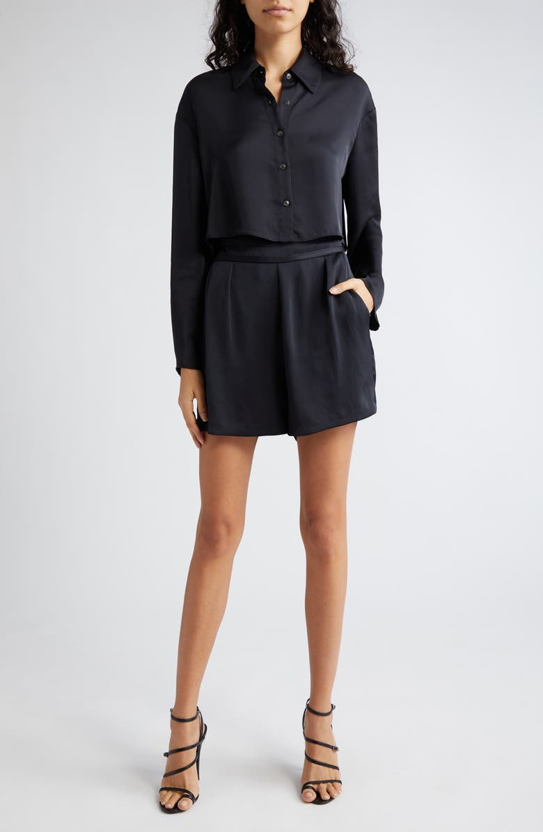 Ramy Brook Joss Satin Shorts, Alternate, color, Black