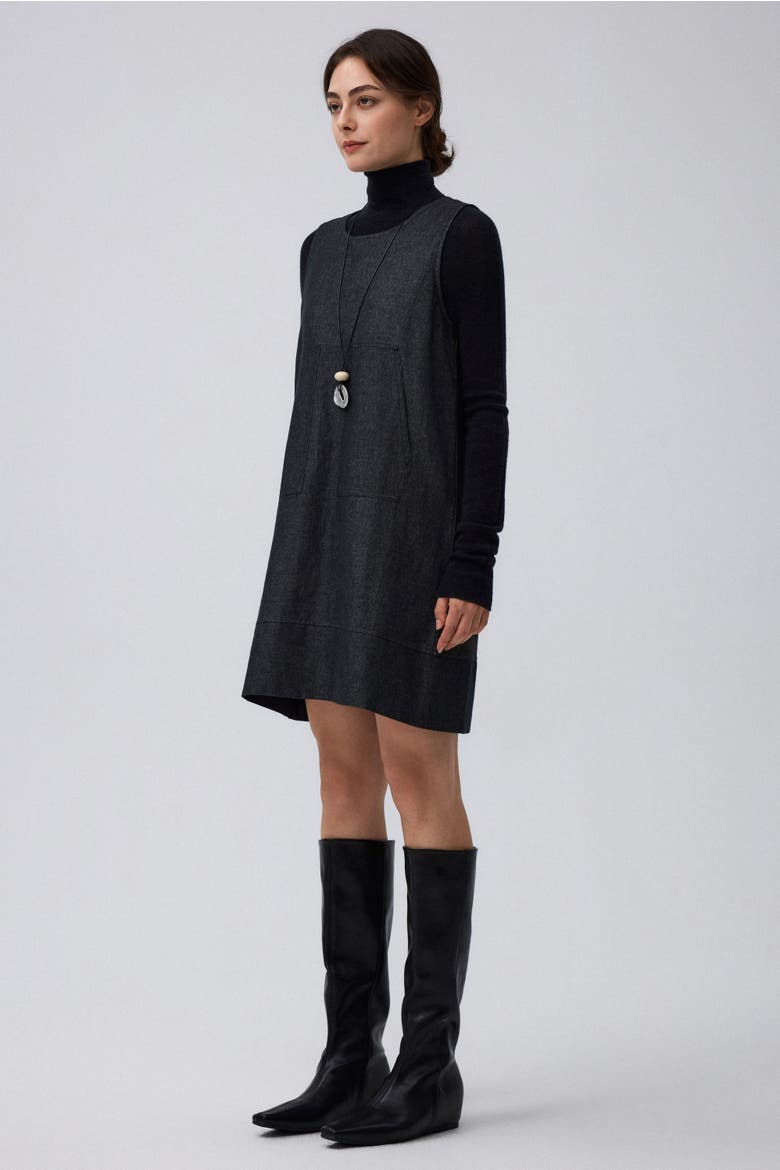 Denim Atelier Shift Dress, Alternate, color, black denim