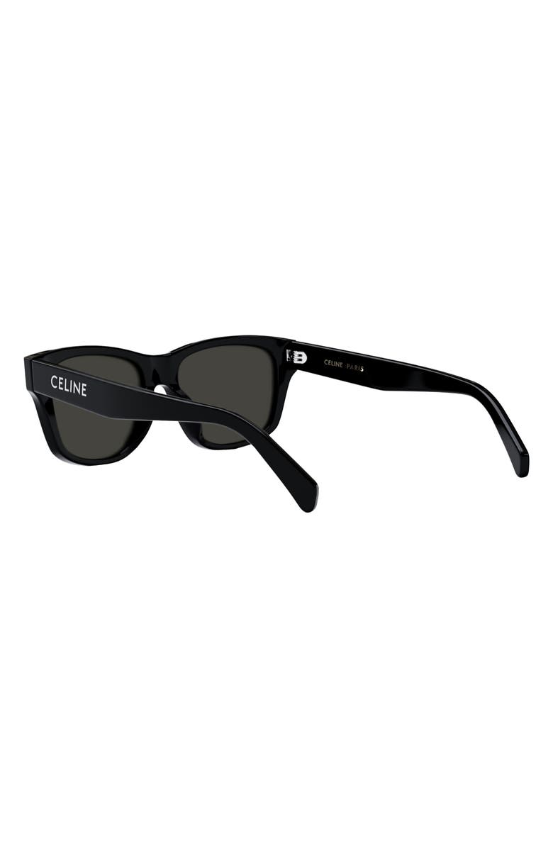 CELINE 55mm Rectangular Sunglasses, Alternate, color, Black