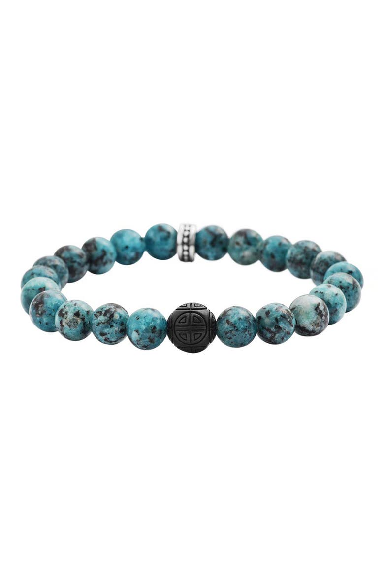 Men's Semiprecious Stone Beaded Stretch Bracelet, Main, color, TURQUOISE
