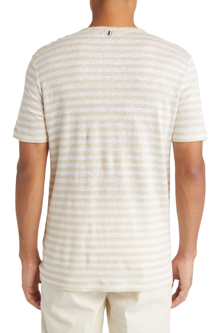 Tiburt Stripe Linen T-Shirt, Alternate, color, OPEN WHITE