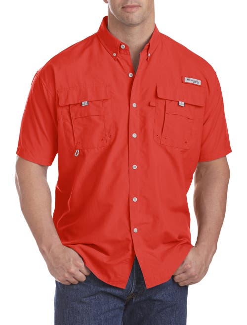 Columbia Big & Tall PFG Bahama II Short-Sleeve Sport Shirt in Red Spark 