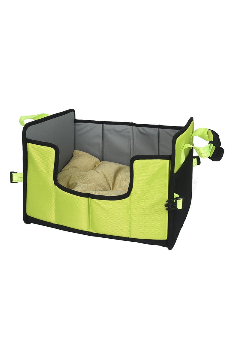 PET LIFE Travel-Nest Folding Travel Cat & Dog Bed, Alternate, color, Green