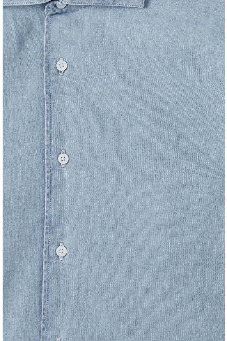Draper Cotton Denim Button-Up Shirt, Alternate, color, BLUE
