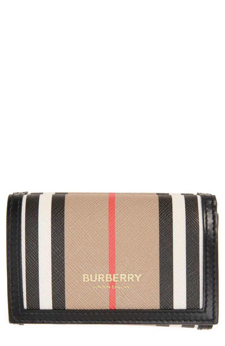 Burberry Lark Icon Stripe Trifold Leather Wallet, Main, color, 