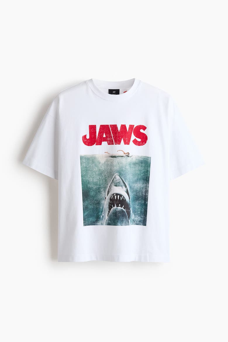 Oversized Fit T-shirt, Alternate, color, White/Jaws