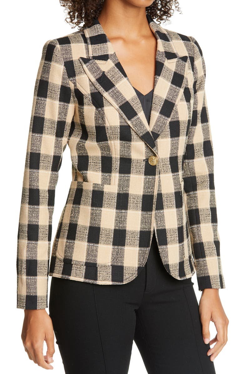 Smythe Duchess Plaid Cutaway Blazer, Alternate, color, 