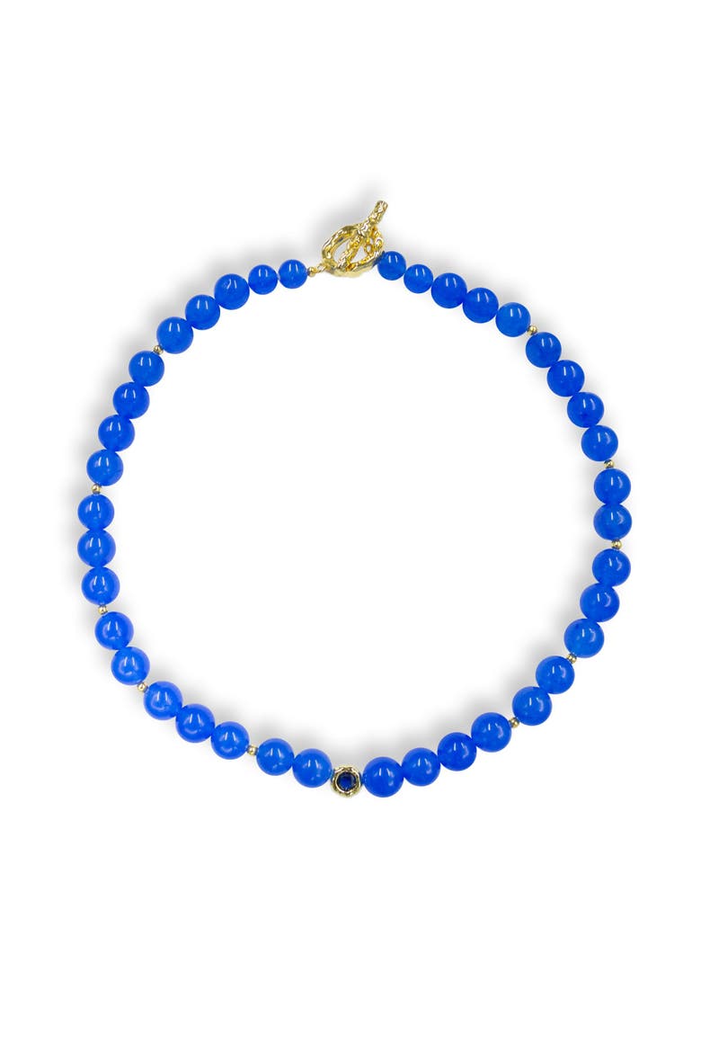 Tia Royal Blue Chalcedony Choker Necklace, Main, color, Royal Blue