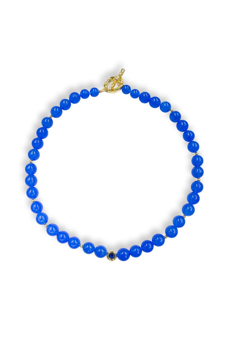 Classicharms Tia Royal Blue Chalcedony Choker Necklace, Main, color, 