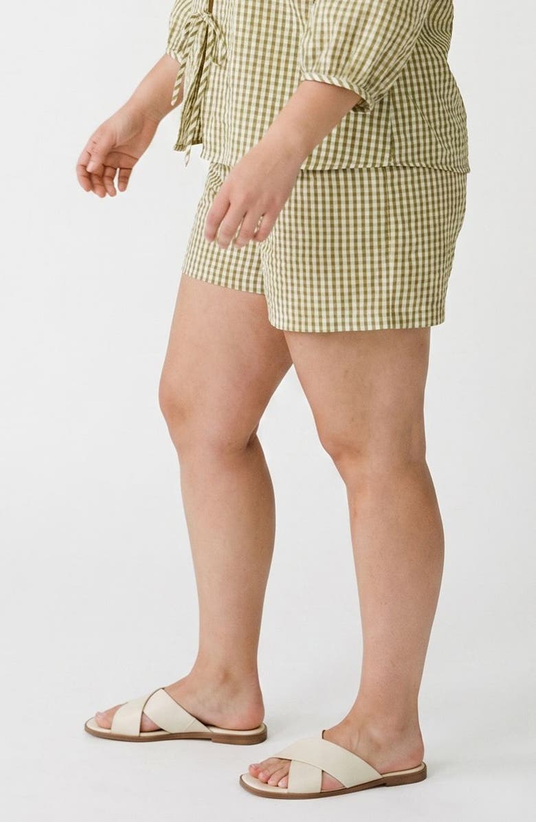 VERO MODA Gingham Shorts, Alternate, color, Fog Green/ Willow Checks