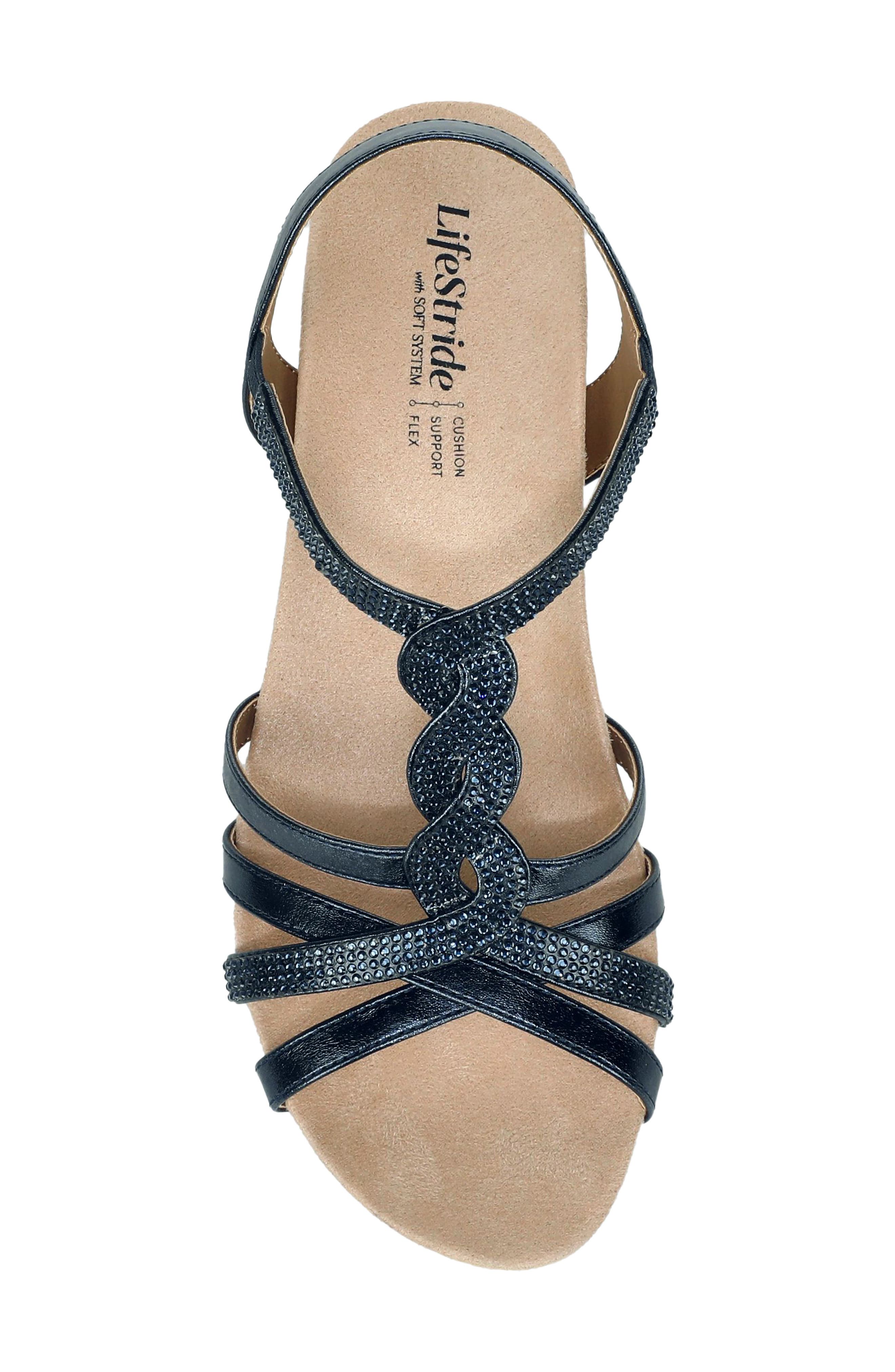 Miami Slingback Wedge Sandal, Alternate, color, LUX NAVY-DM
