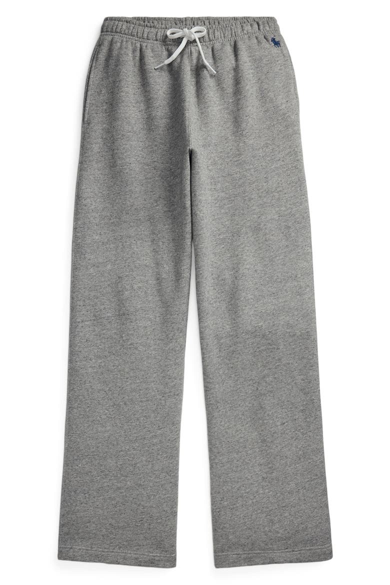 Wide Leg Cotton Blend Fleece Sweatpants, Alternate, color, DARK VINTAGE HEATHER