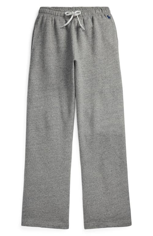Polo Ralph Lauren Wide Leg Cotton Blend Fleece Sweatpants In Gold