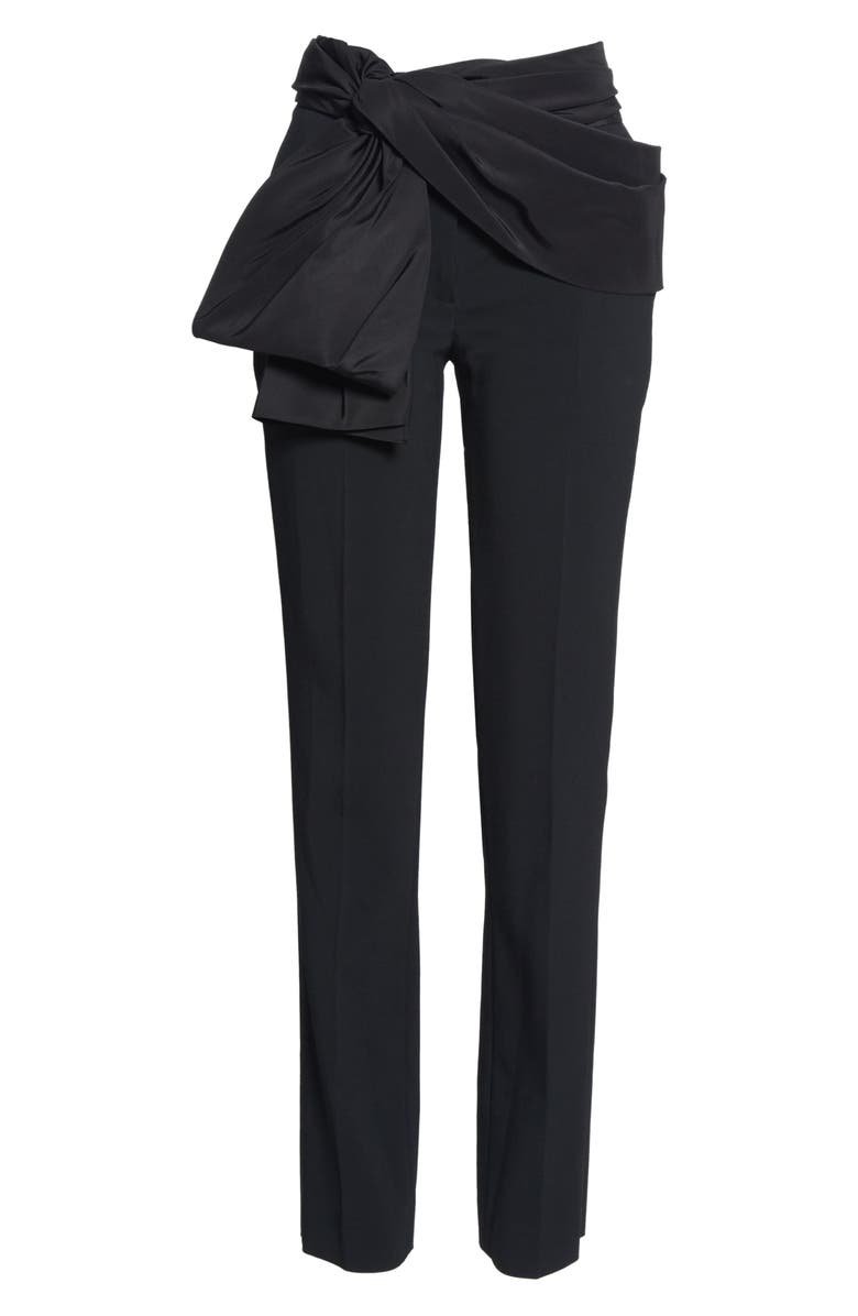 Carolina Herrera Tie Belt Straight Leg Pants, Alternate, color,