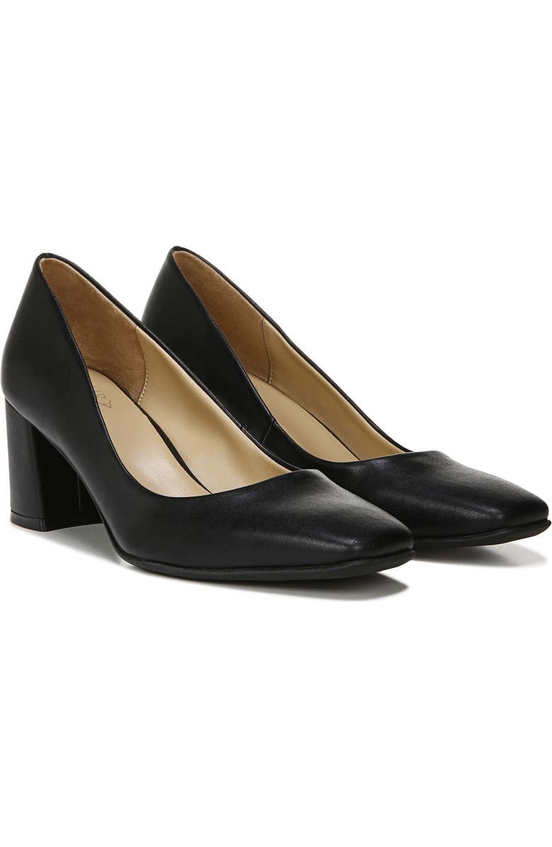 Naturalizer Warner Square Toe Pump - Wide Width Available, Alternate, color, Black Smooth