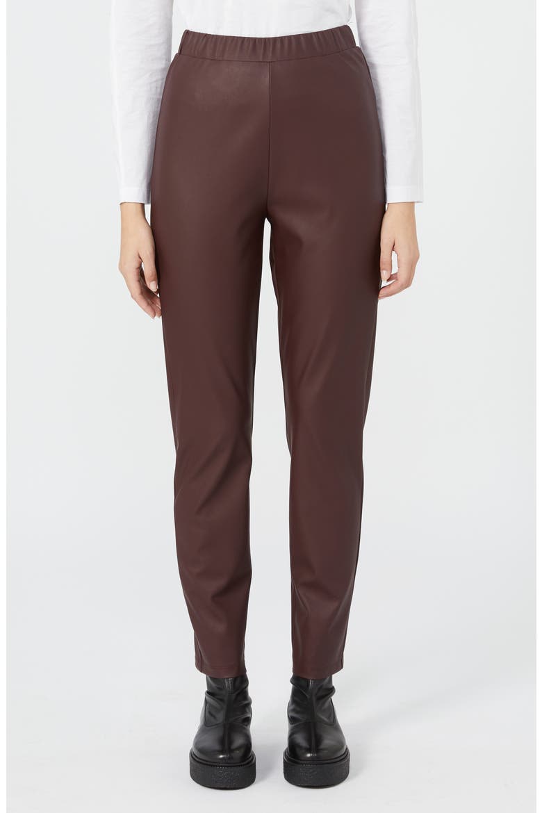 Echo Faux Leather Pull-On Pants, Main, color, BORDEAUX