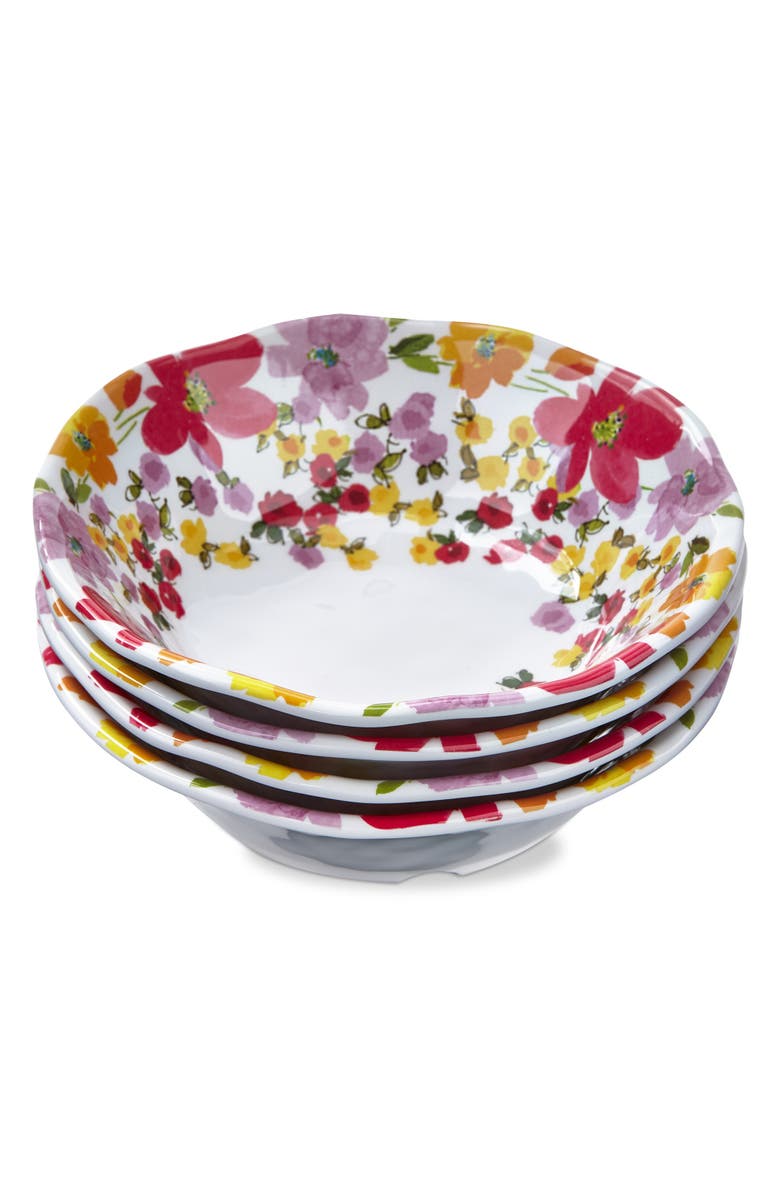 tag Springtime Floral Melamine Bowls Set of 4 Dishwasher Safe, Alternate, color, Multicolored