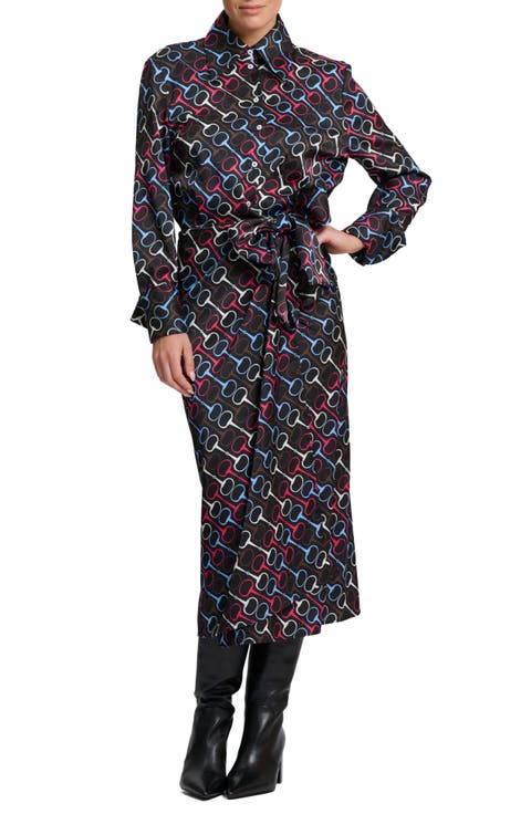 Talita Wrap Tie Waist Midi Shirt Dress